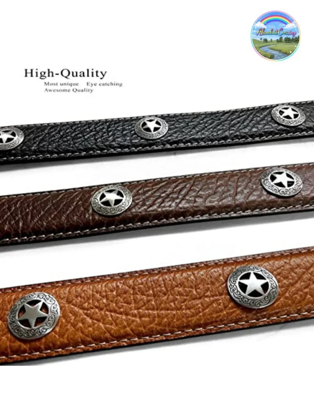 Genuine Leather Western Ranger Belt with Floral Engraved Buckle